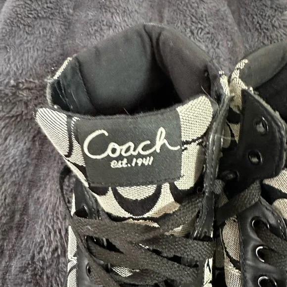 Coach Ellis High Top Sneakers Black and Gray US Women’s Size 8.5 Y2K - Picture 3 of 12